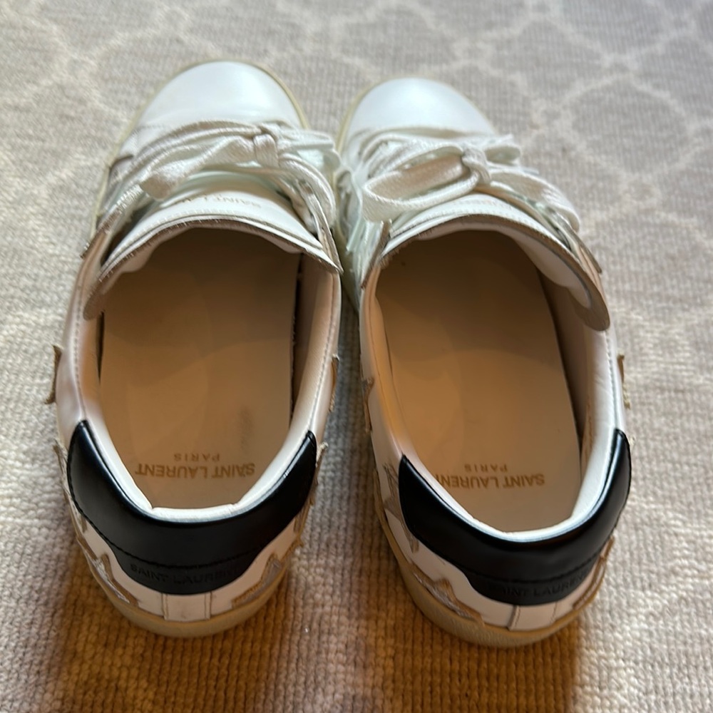 Saint Laurent Silver Star sneakers, flat heel leather up alpha / bufalino 38.5 - Picture 2 of 12